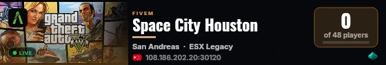 Space City Houston live status badge