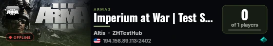 Imperium at War | Test Server 2 live status badge