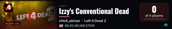 Izzy's Conventional Dead live status badge