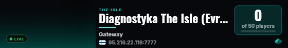 Diagnostyka The Isle (Evrima) live status badge