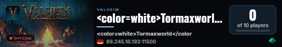 <color=white>Tormaxworld</color> live status badge