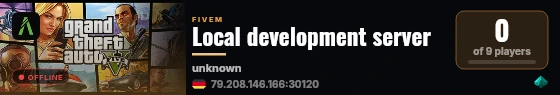 Local development server live status badge