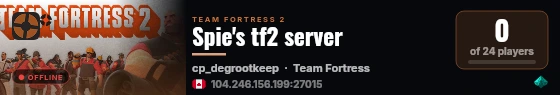 Spie's tf2 server live status badge