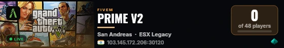 PRIME V2 live status badge