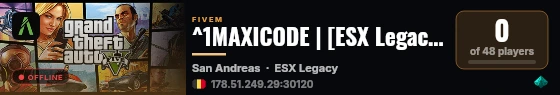 ^1MAXICODE | [ESX Legacy] live status badge