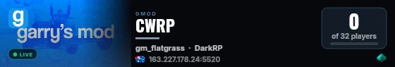 My Garry's Mod Server live status badge