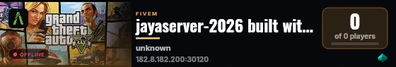 jayaserver-2026 built with Qbox Project by The Community! live status badge