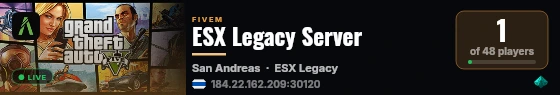 ESX Legacy Server live status badge