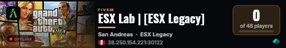 ESX Lab | ESX Legacy Server live status badge