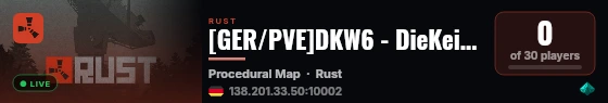 [GER/PVE]DKW6 - DieKeinerWollte|Zlevel|Loot+|QSmelt|Skins|TP|SN live status badge