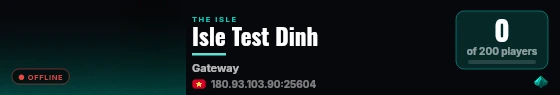 Isle Test Dinh live status badge