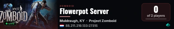 Flowerpot Server live status badge