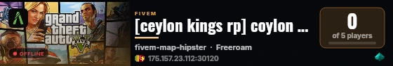 [ceylon kings rp] coylon kings rp live status badge
