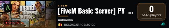 [FiveM Basic Server] PY  WORLD live status badge
