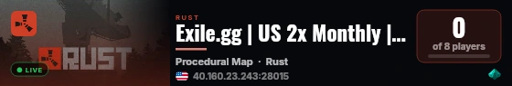 Exile.gg | US 2x Monthly | 12 Max live status badge