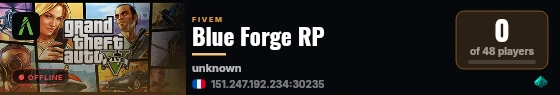 Blue Forge RP live status badge