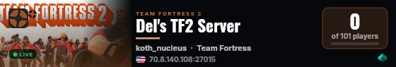 Del's TF2 Server live status badge
