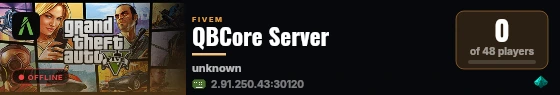 QBCore Server live status badge