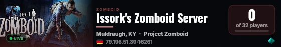 Issork's Zomboid Server live status badge
