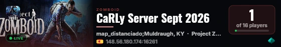 CaRLy Server Sept 2026 live status badge