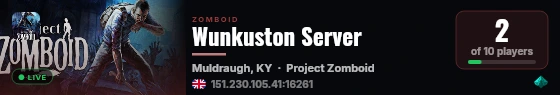 Wunkuston Server live status badge