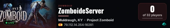 ZomboideServer live status badge