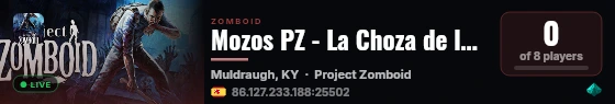 Mozos PZ - La Choza de los Mozos - Project Zomboid live status badge