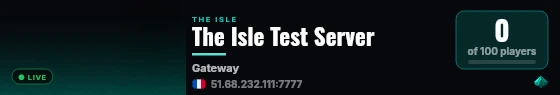The Isle Test Server live status badge