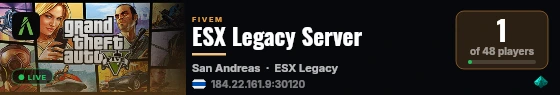 ESX Legacy Server live status badge
