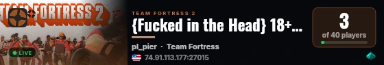 {Fucked in the Head} 18+ Adult Server-Custom Maps live status badge