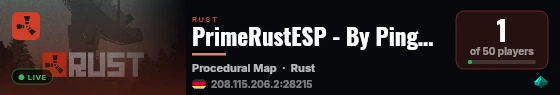 PrimeRustESP - By Pingperfect.com live status badge