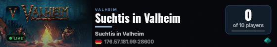 Suchtis in Valheim live status badge