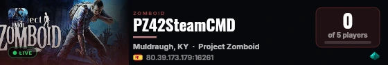 PZ42SteamCMD live status badge