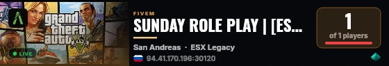 SUNDAY ROLE PLAY | [ESX Legacy] live status badge