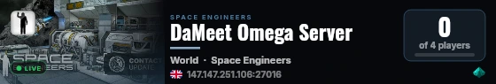 DaMeet Omega Server live status badge