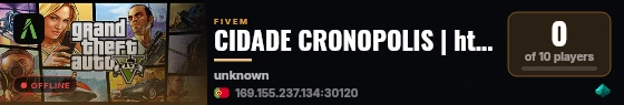 CIDADE CRONOPOLIS | https://discord.gg/DWFzHmzW6U live status badge