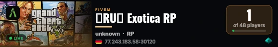 ⌠RU⌡ Exotica RP live status badge