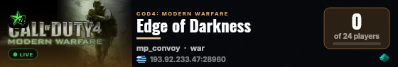Edge of Darkness live status badge