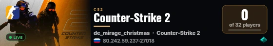Counter-Strike 2 live status badge