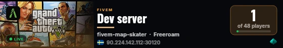 Dev server live status badge