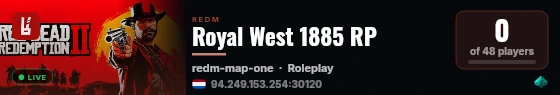 Royal West 1885 RP live status badge