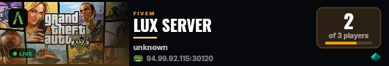 LUX SERVER live status badge