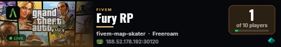 Fury RP live status badge