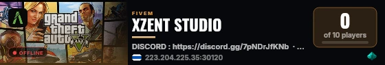 XZENT STUDIO live status badge