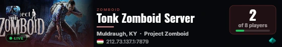Tonk Zomboid Server live status badge