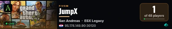 JumpX live status badge