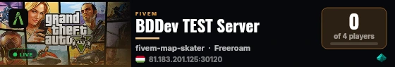 BDDev TEST Server live status badge