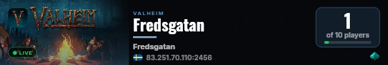 Fredsgatan live status badge