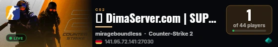 █ DimaServer.com | SUPER SUPER DEV SERVER live status badge