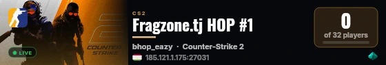 Fragzone.tj HOP #1 live status badge